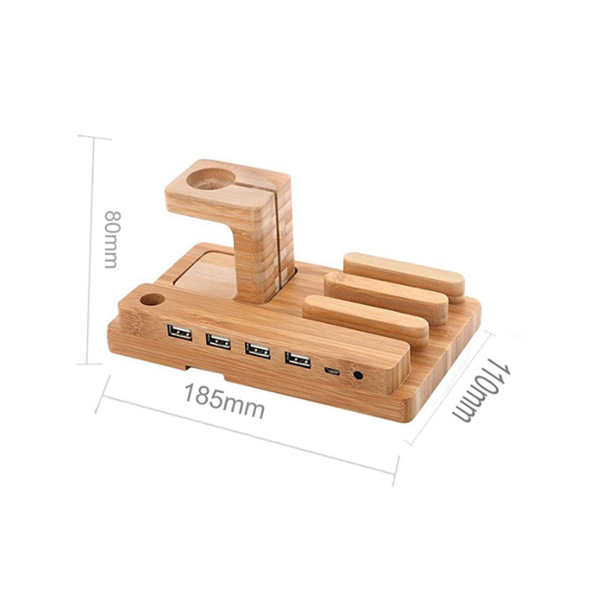 Bamboo Multi-Device Charging Dock & Organizer 5