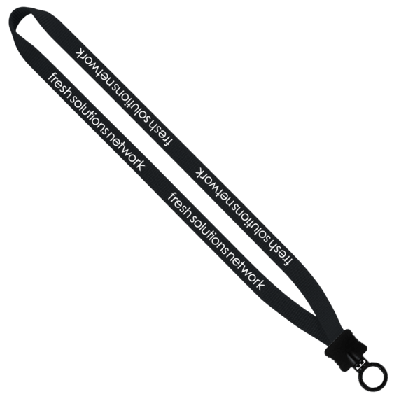 1/2" Smooth Nylon Lanyard with Plastic Clamshell & O-Ring 4