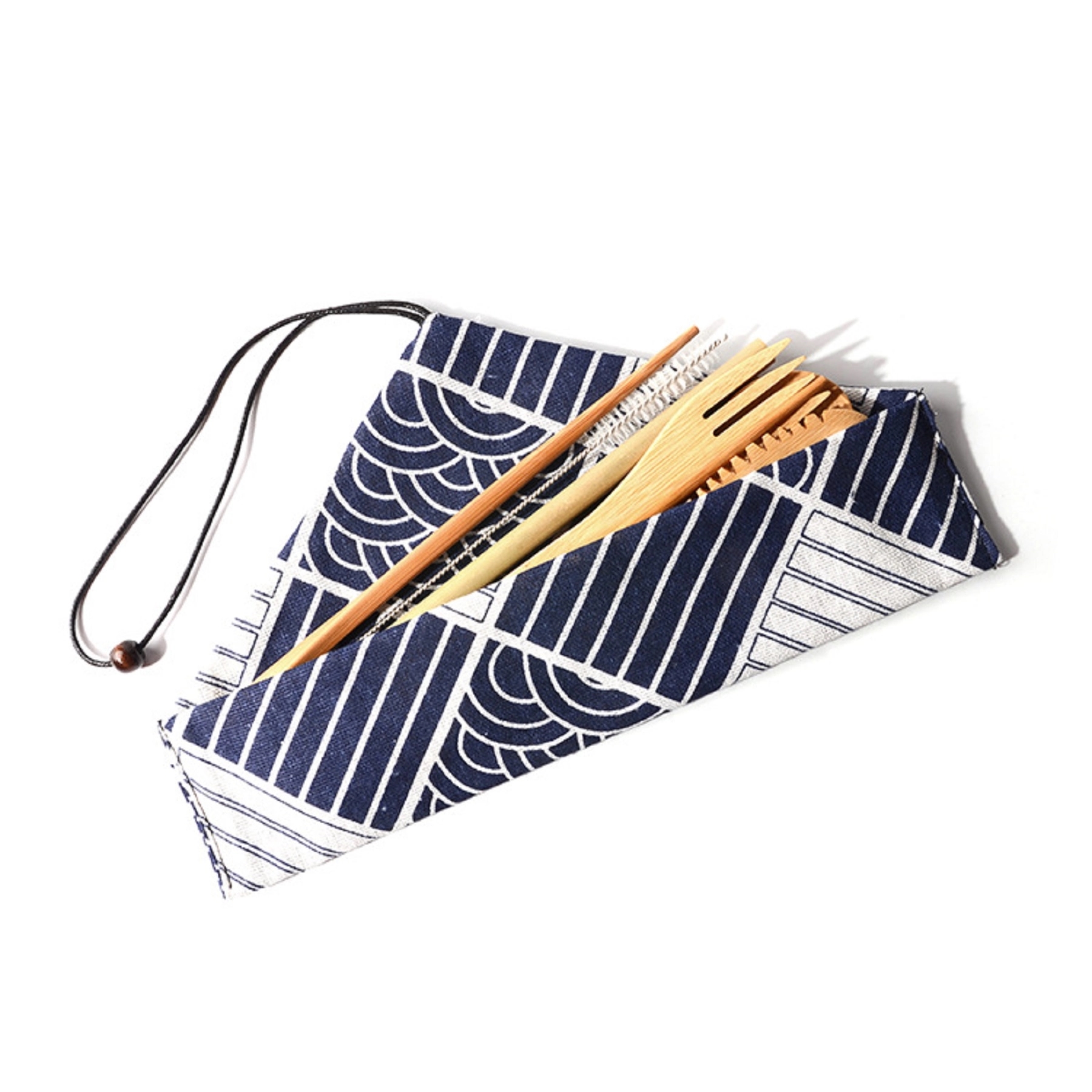 Bamboo Utensils Set with Canvas Storage Bag 9