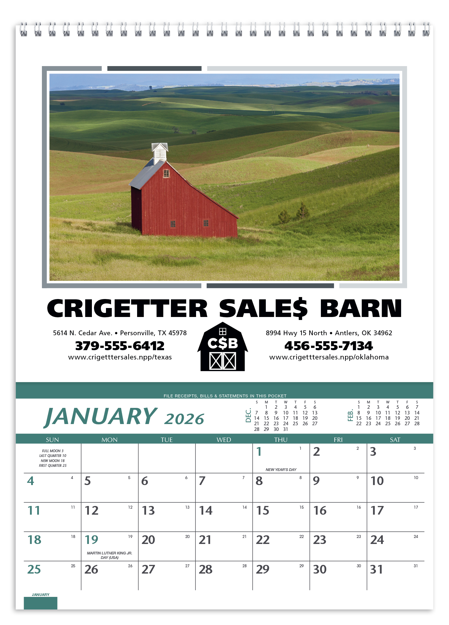 Triumph® Calendars Farm Pocket Calendar 59