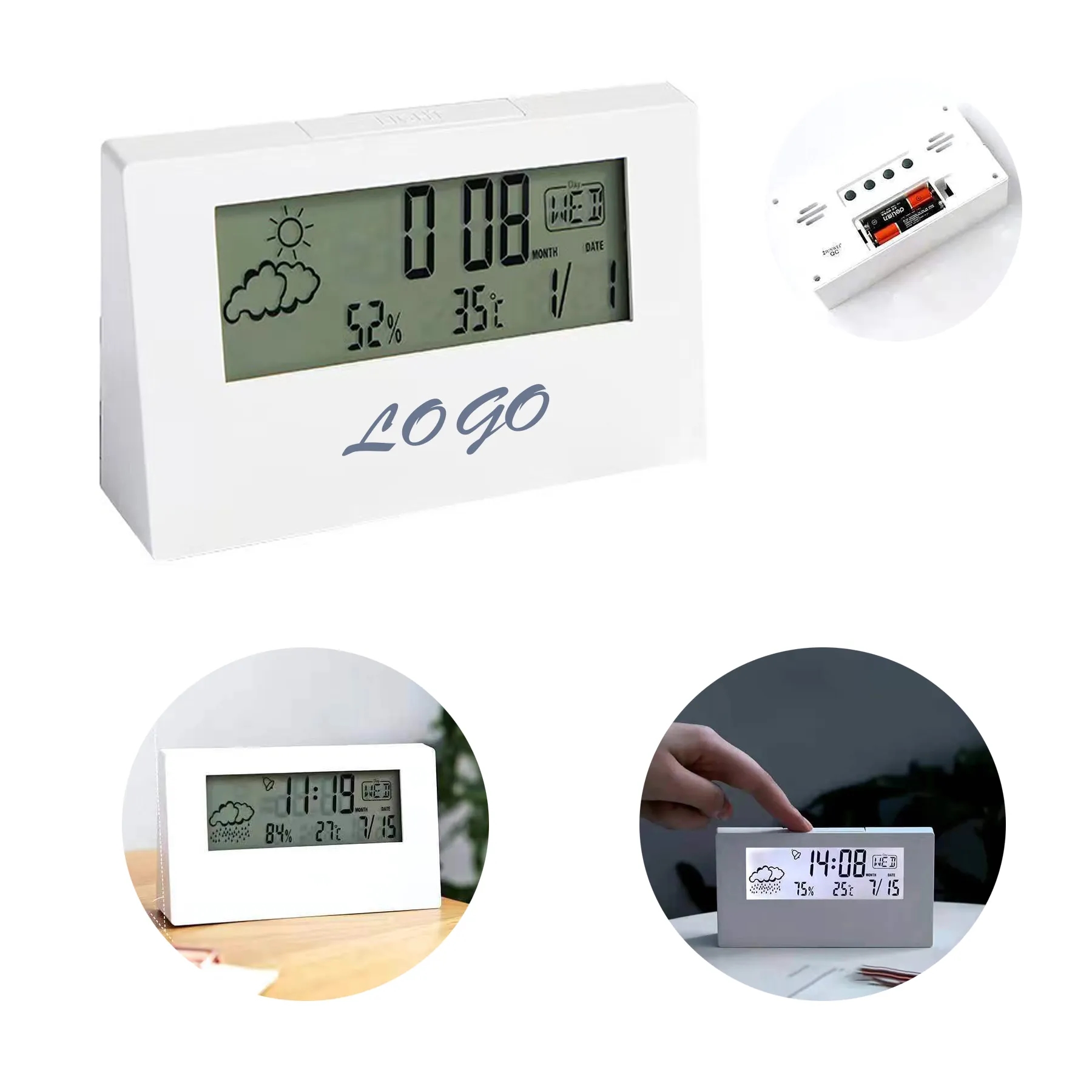 Large Display Desk Clock With Night Light 2