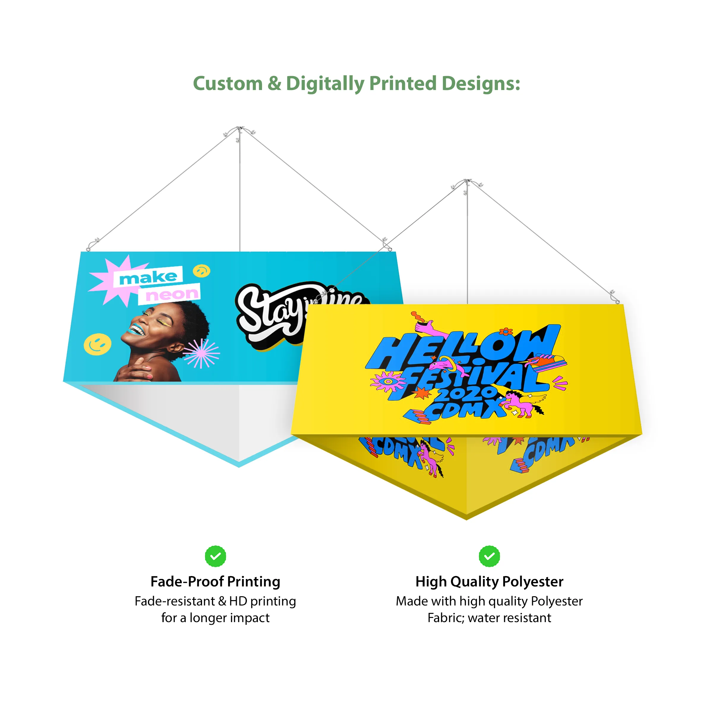 10' Triangular Hanging Banner Kit (Hardware + Banner) 6
