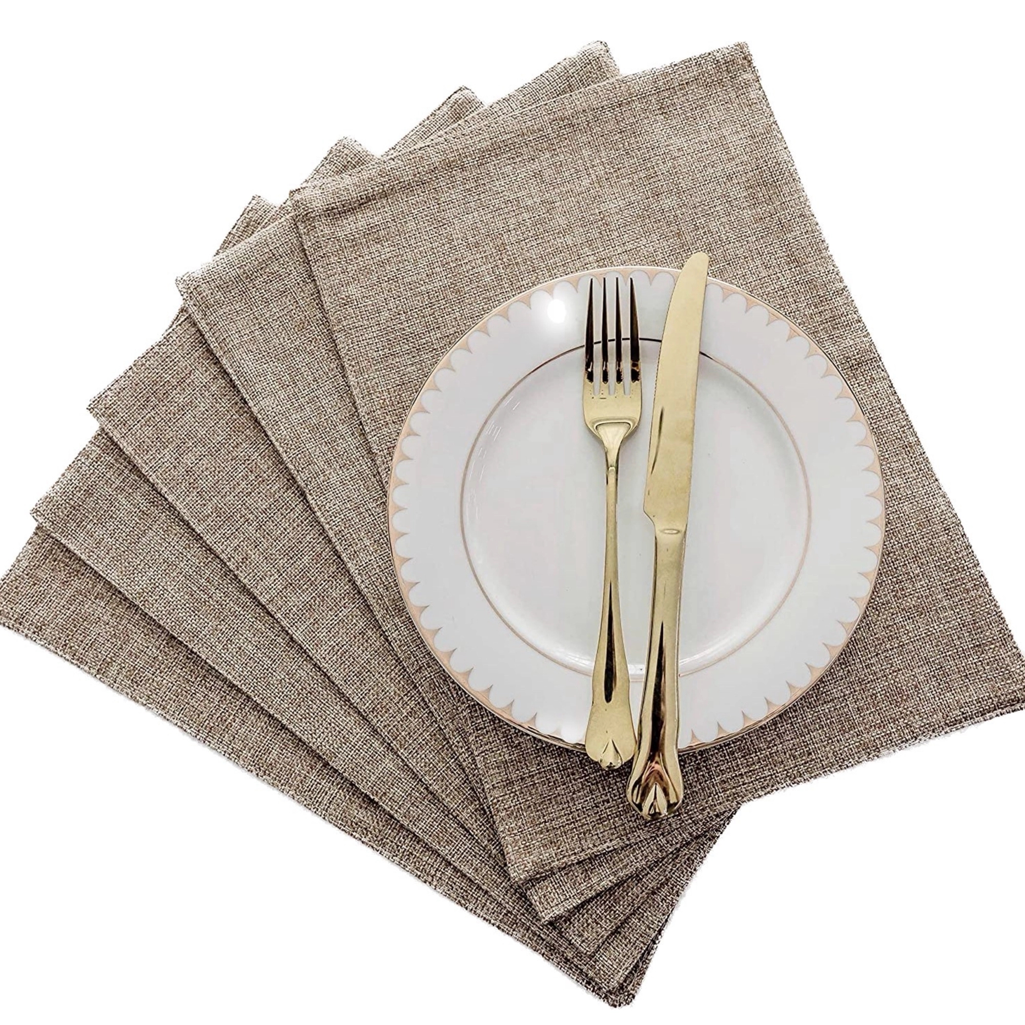 Decorations Natural Linen Placemats  of Dining Room 9