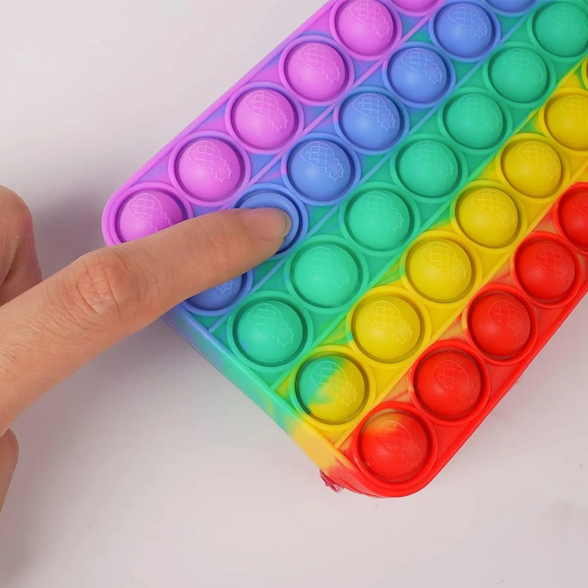 Rainbow Silicone Pop Bubble Pencil Box 2