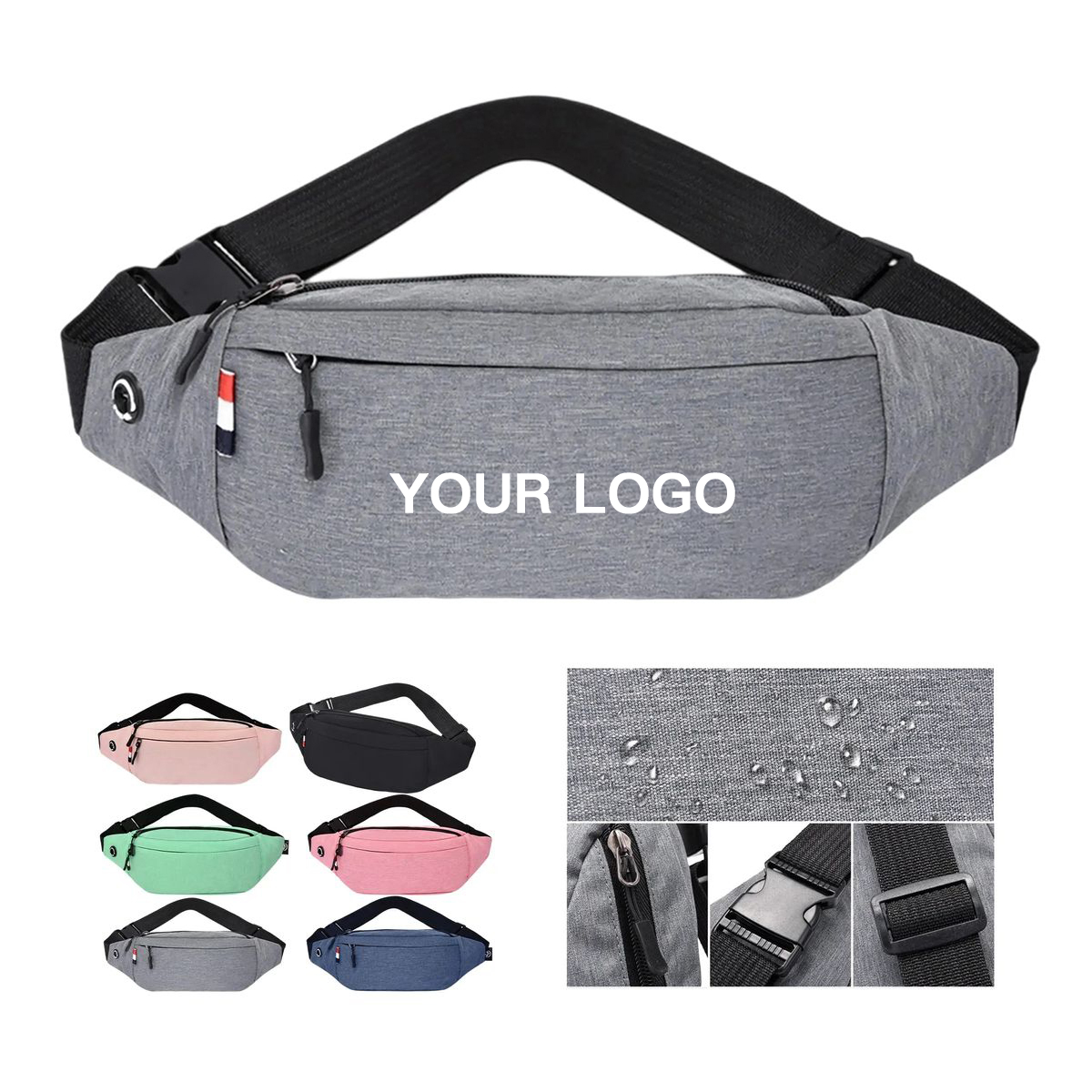 Oxford Cloth Waist Bag with Front Pocket 6