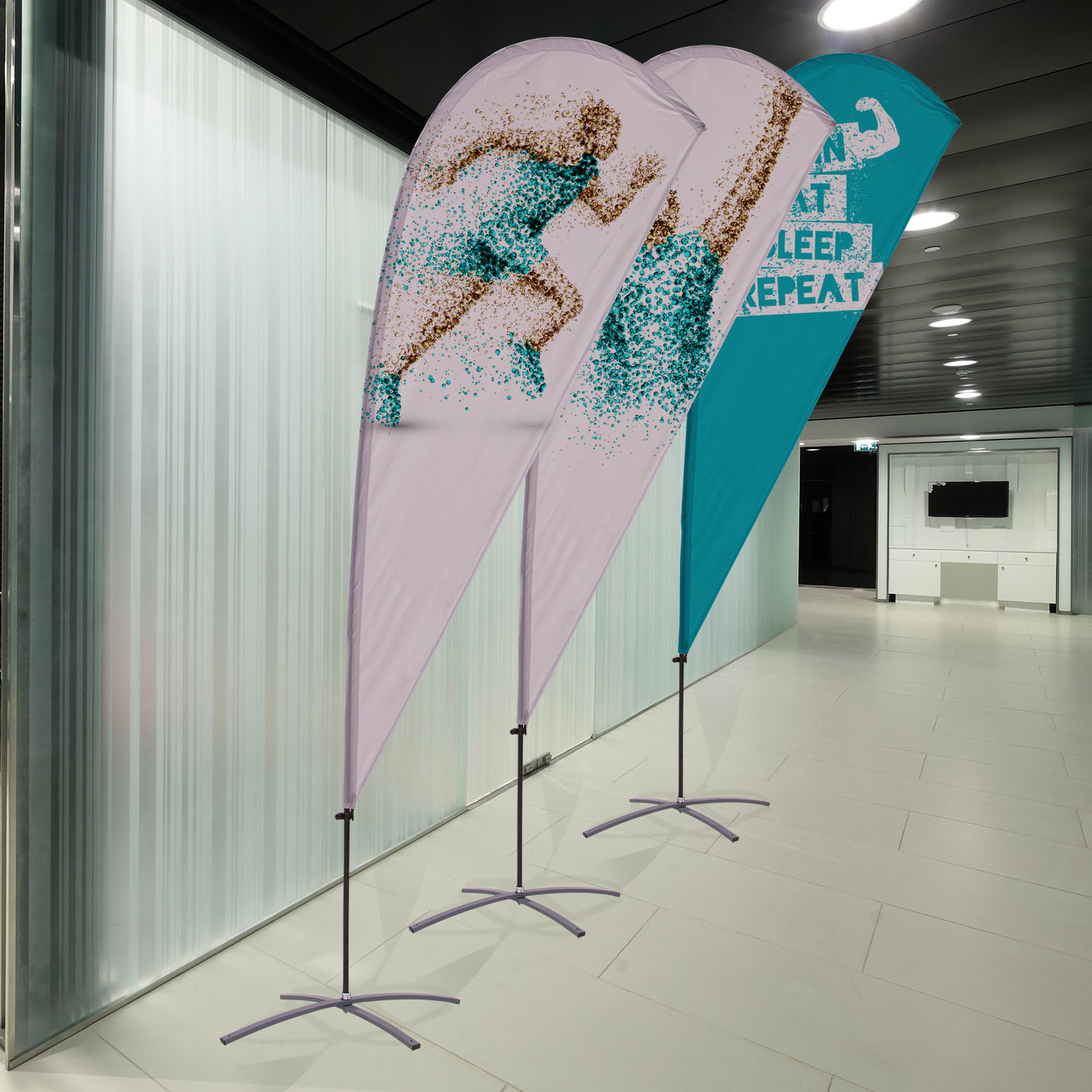 9.5' Value Teardrop Sail Sign Kit (Single-Sided with Cross Base) 3