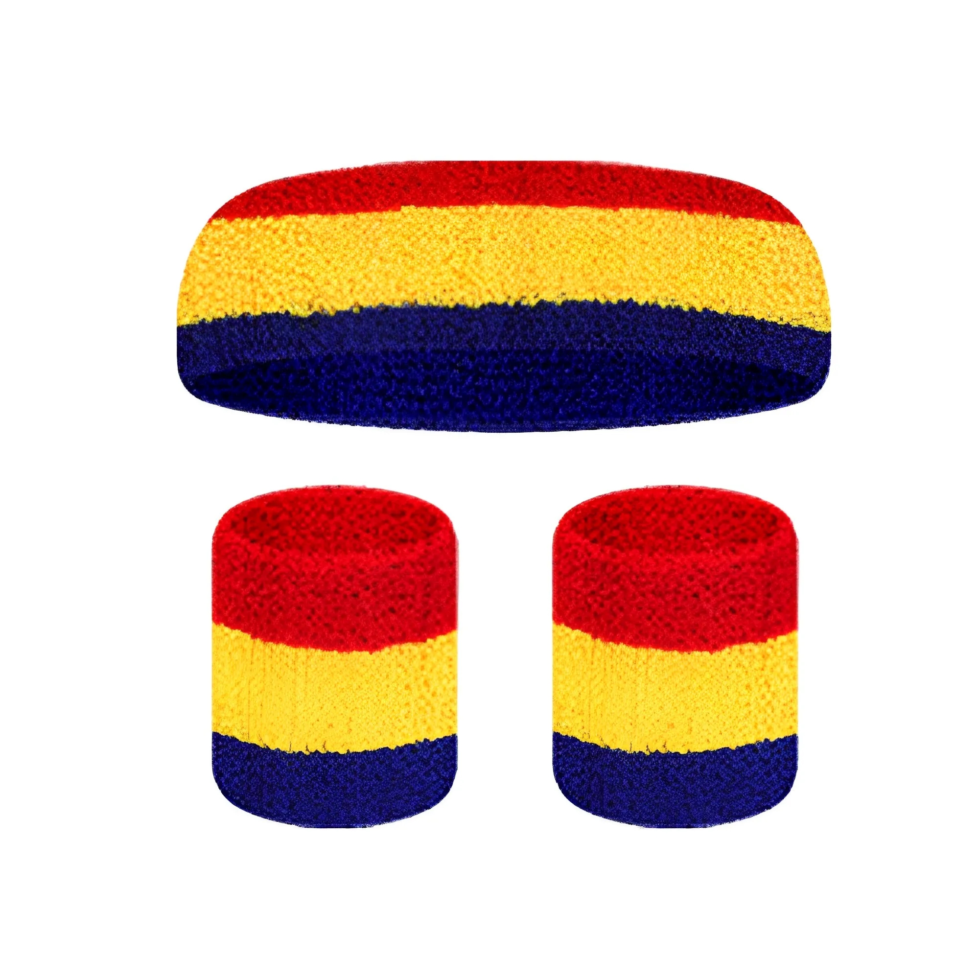 Cotton Towel Rainbow Sweat Headband & Wristband Set 12
