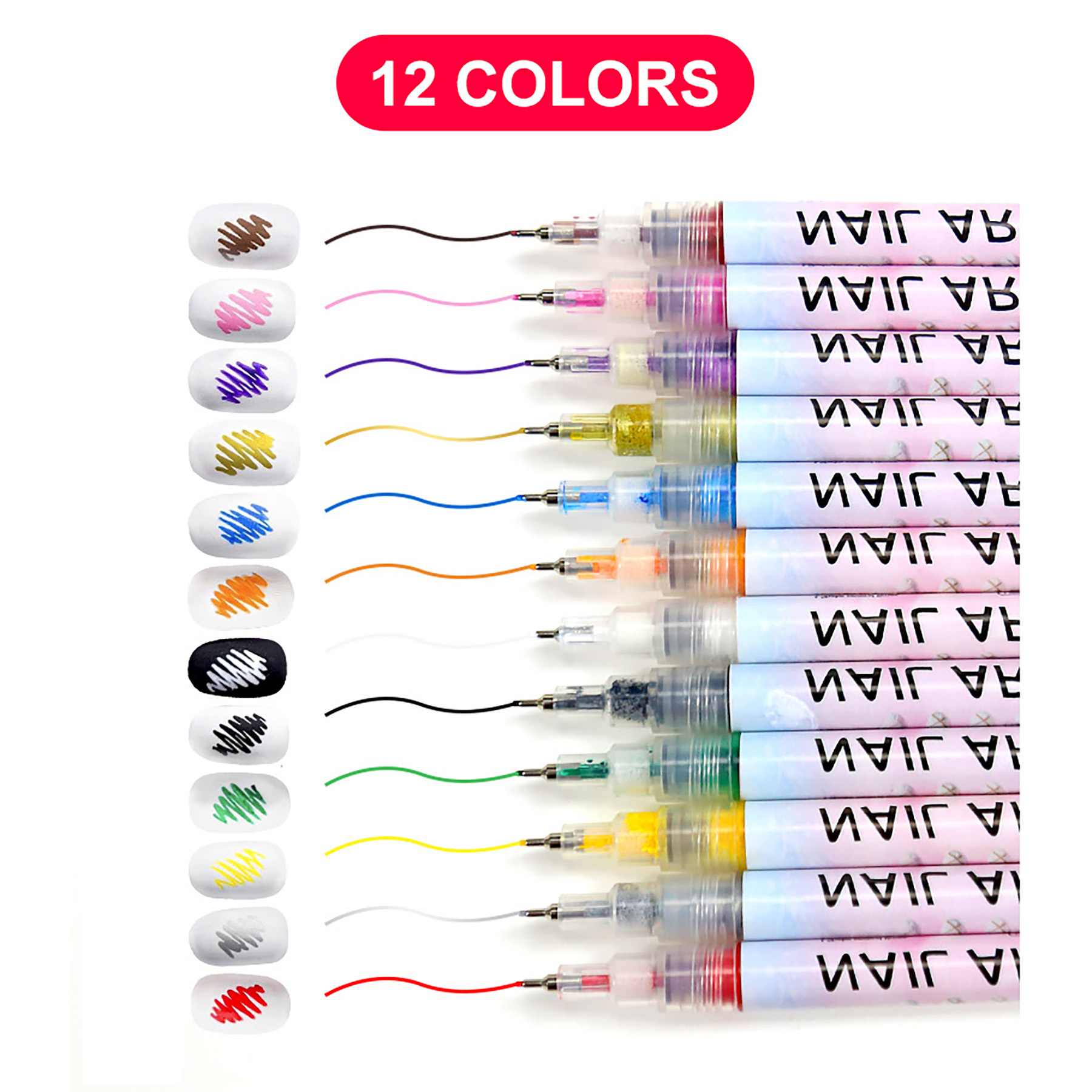 12 Colors Nail Art Graffiti Pen 18