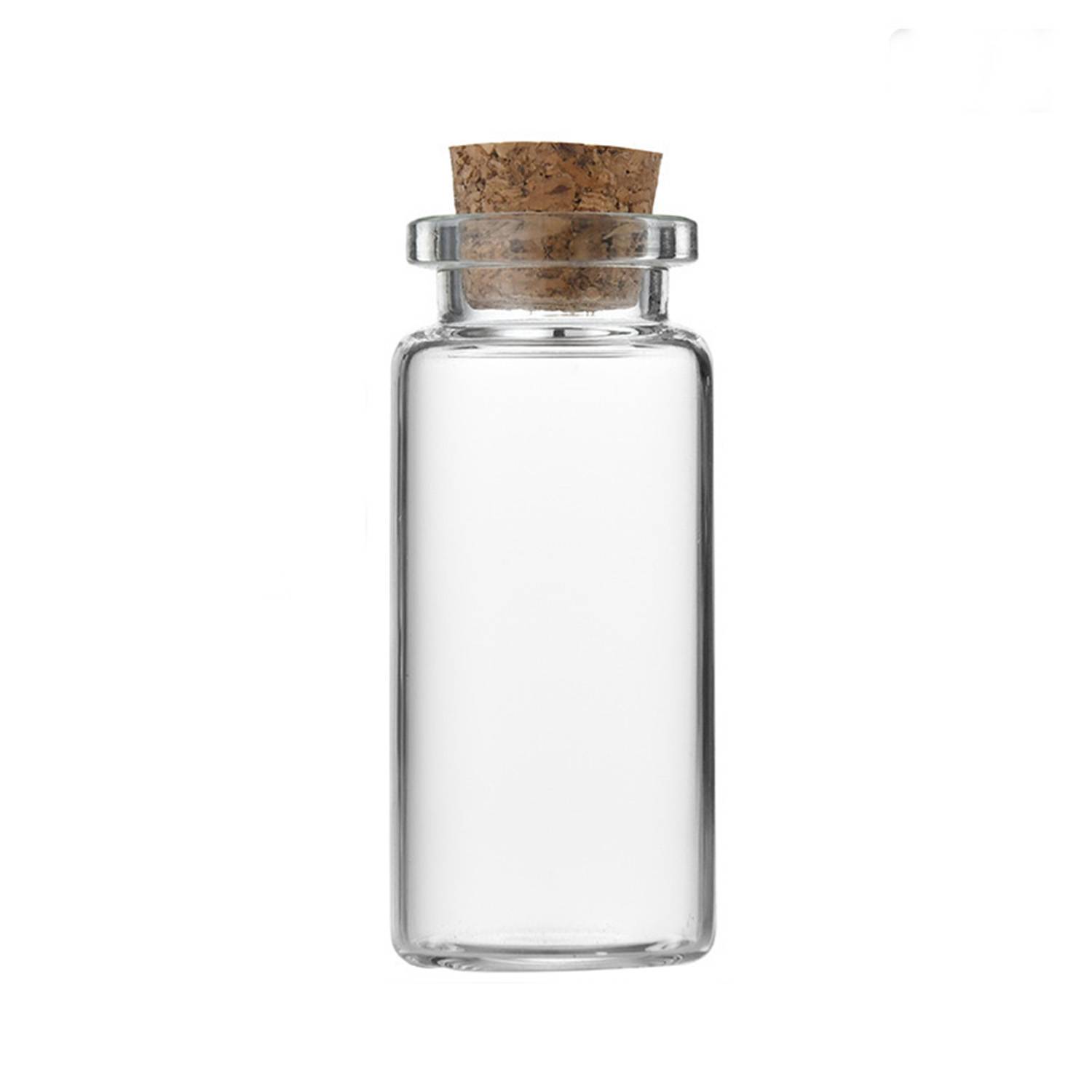0.4oz Clear Borosilicate Glass Tube Bottle w/ Wood Stopper 3