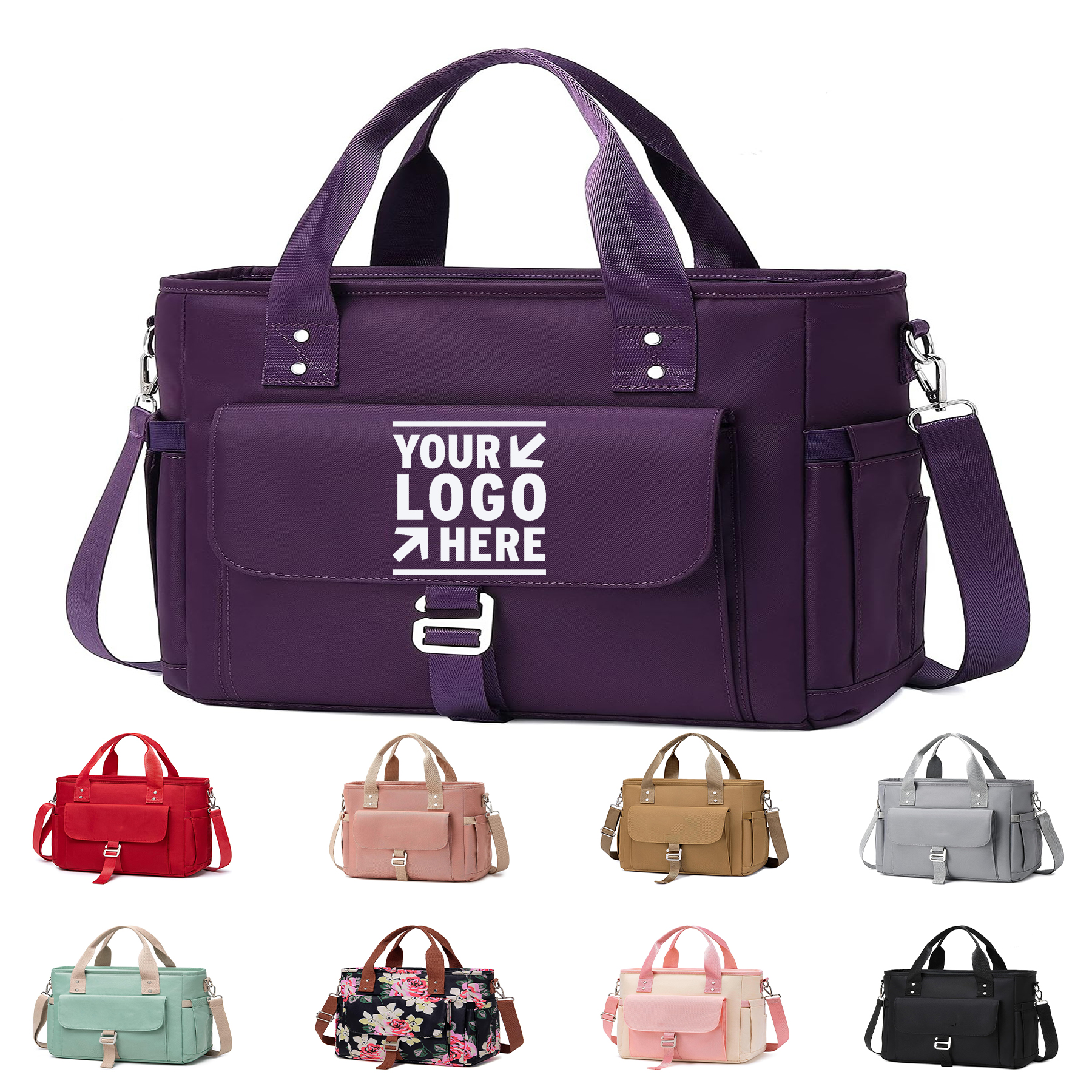 Women Work Insulated Lunch Box Extra Large Removable Shoulder Strap Wide-Open Tote Cooler Bag  2