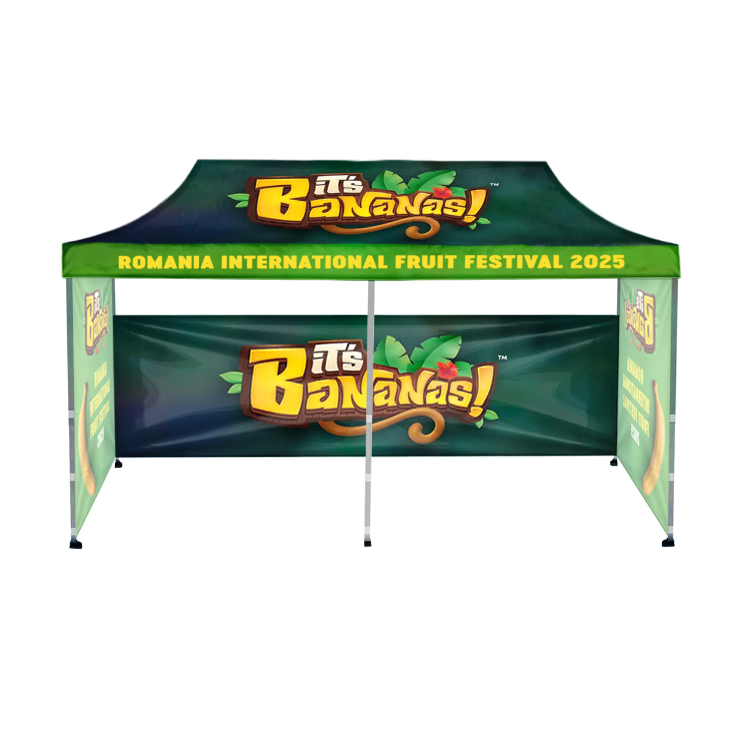 10'x20' Tent Canopy w frame, 1 long half + 2 side full wall 4
