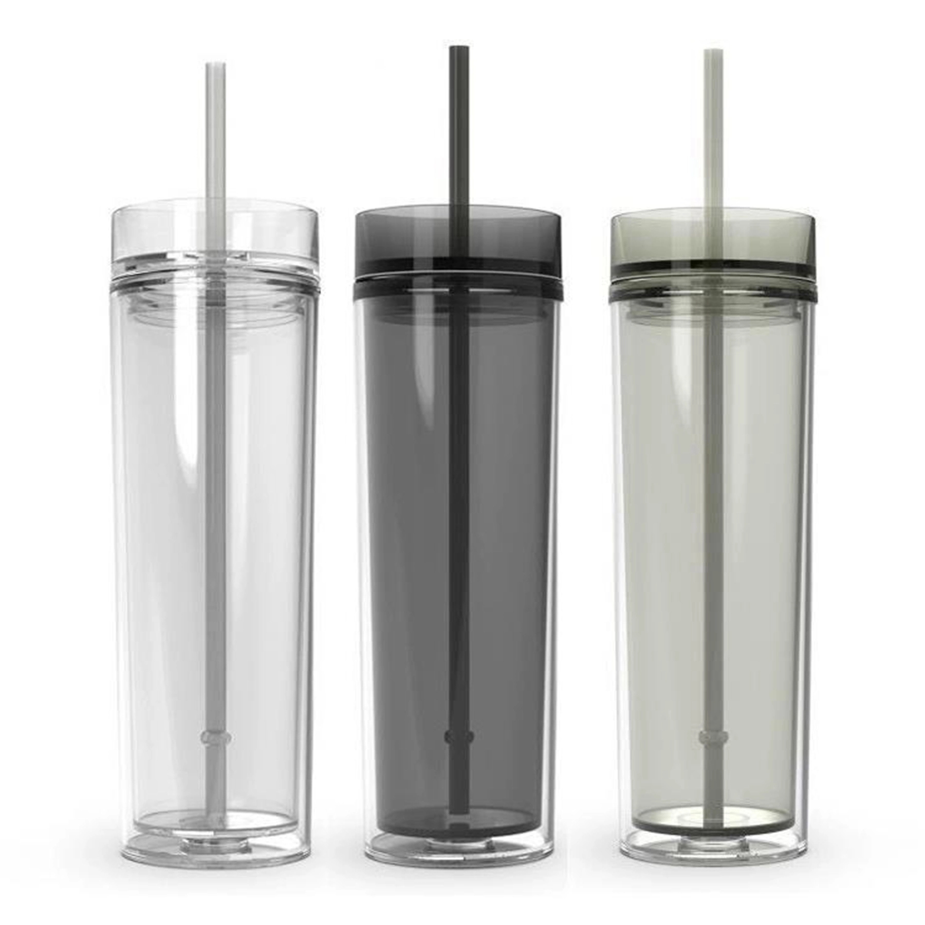 16 Oz. Double Wall Plastic Straw Straight Tumbler 13