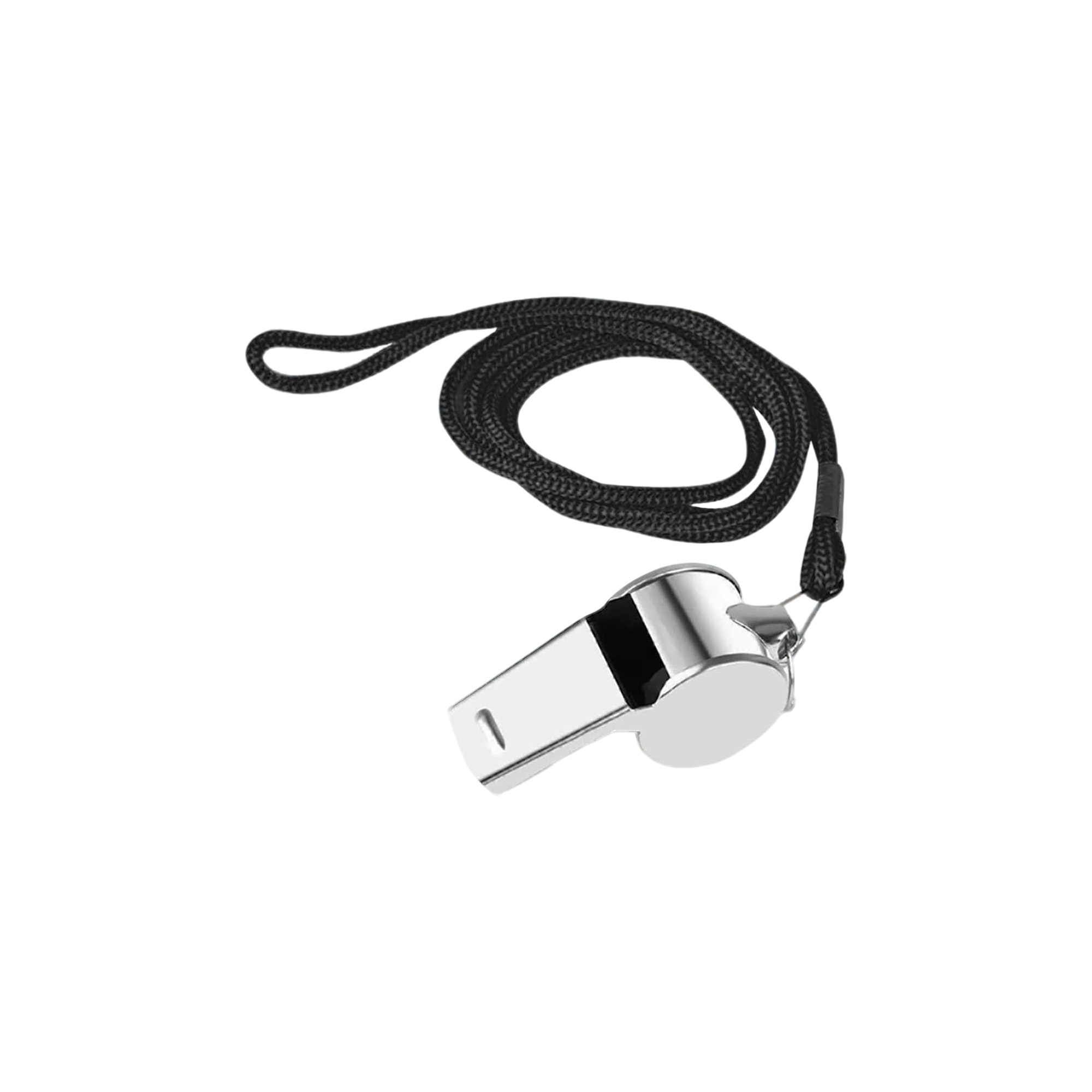 Stainless Steel Signal Whistle With Neck Cord 3