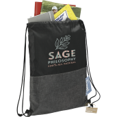 Ash Zippered Recycled Drawstring Bag 7