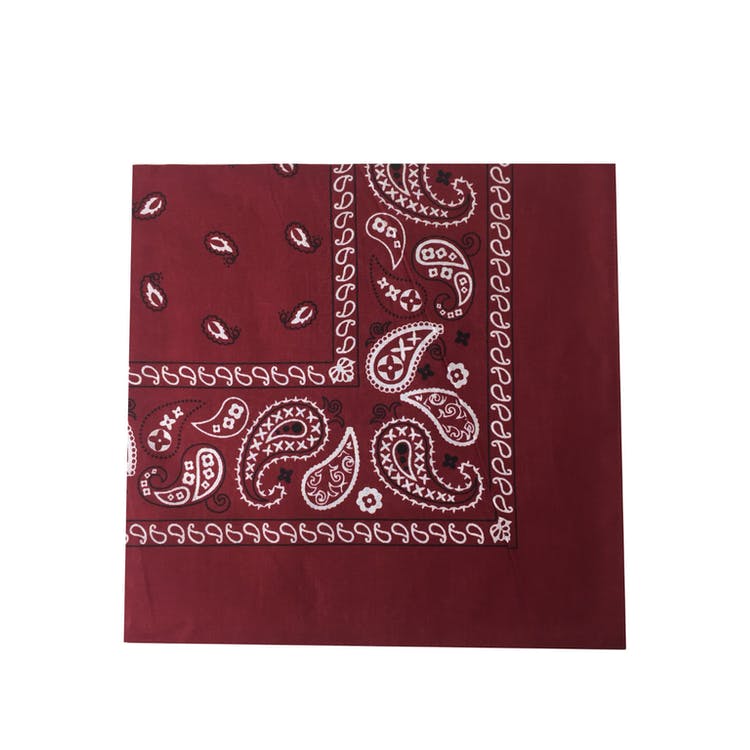 Cotton Bandanas - Burgundy Paisley Design 2