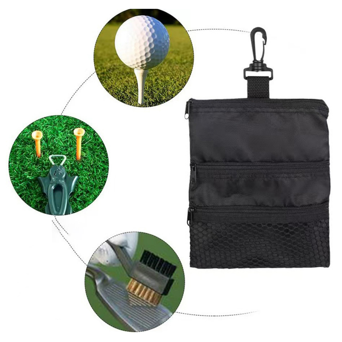 Compact Golf Pouch Bag with Clip for Essentials 3