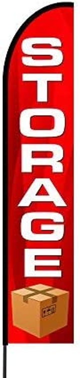 Storage (Red) Flag Kit 15' Feet Feather Flag Sign Outdoor Banner 2