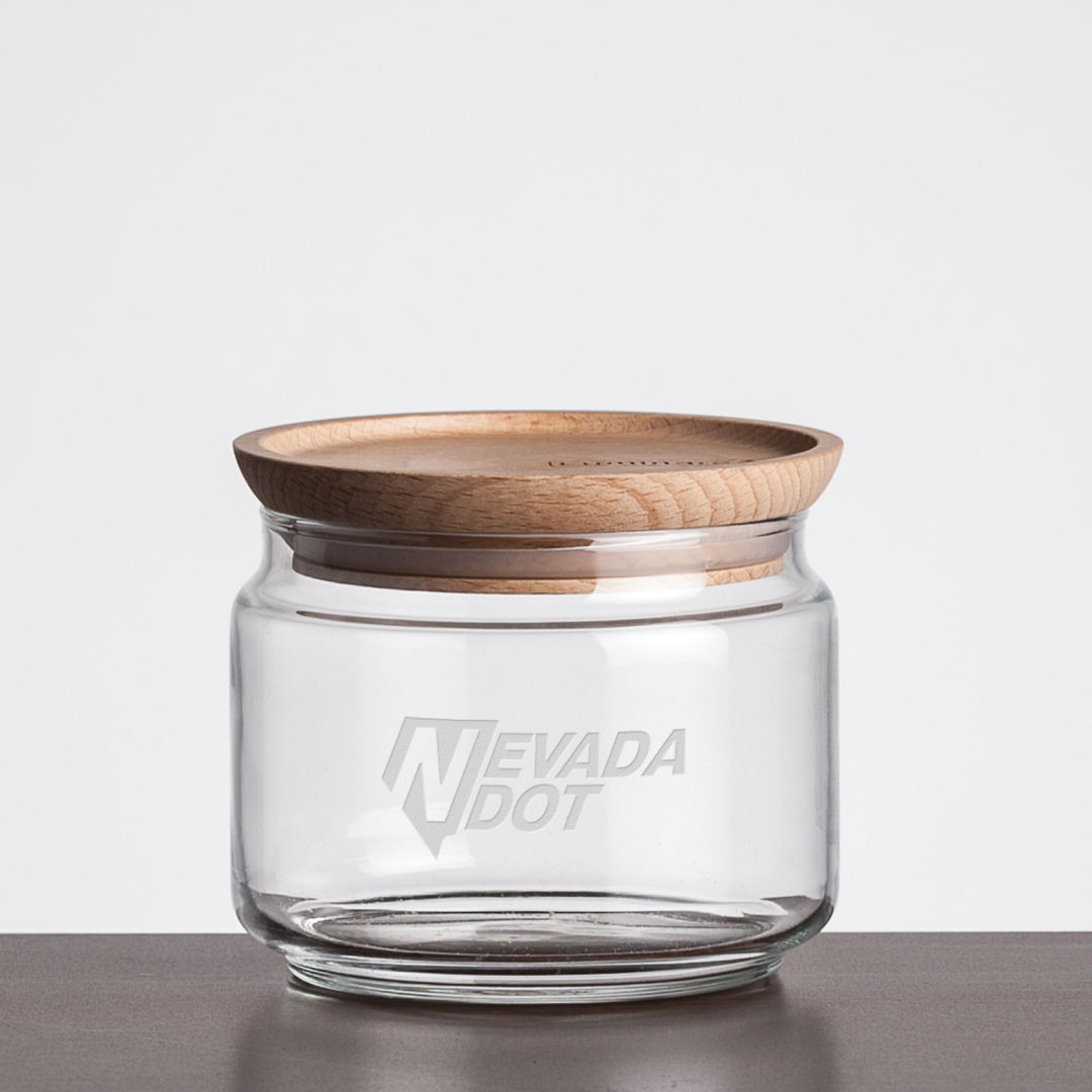 Finch Jar with Wooden Lid - Deep Etch 7