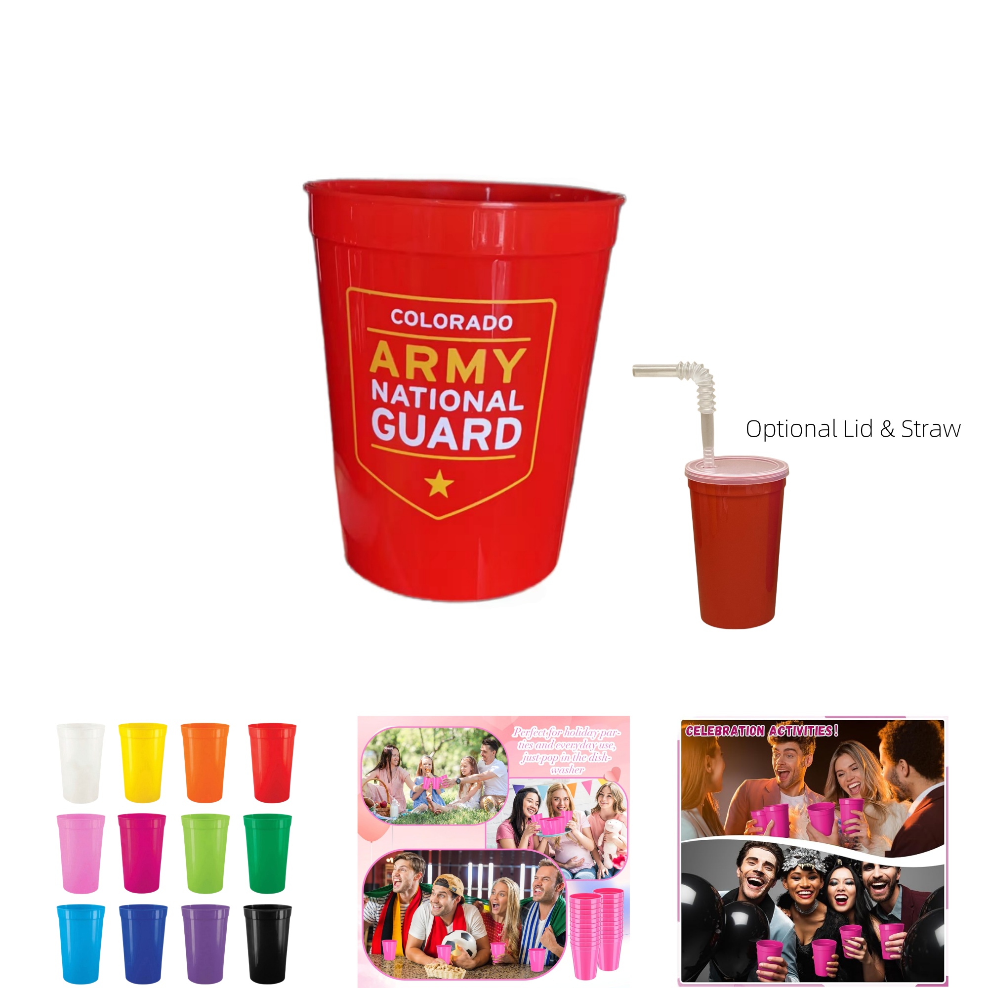 16oz Stadium Cups Reusable Plastic Cups 5