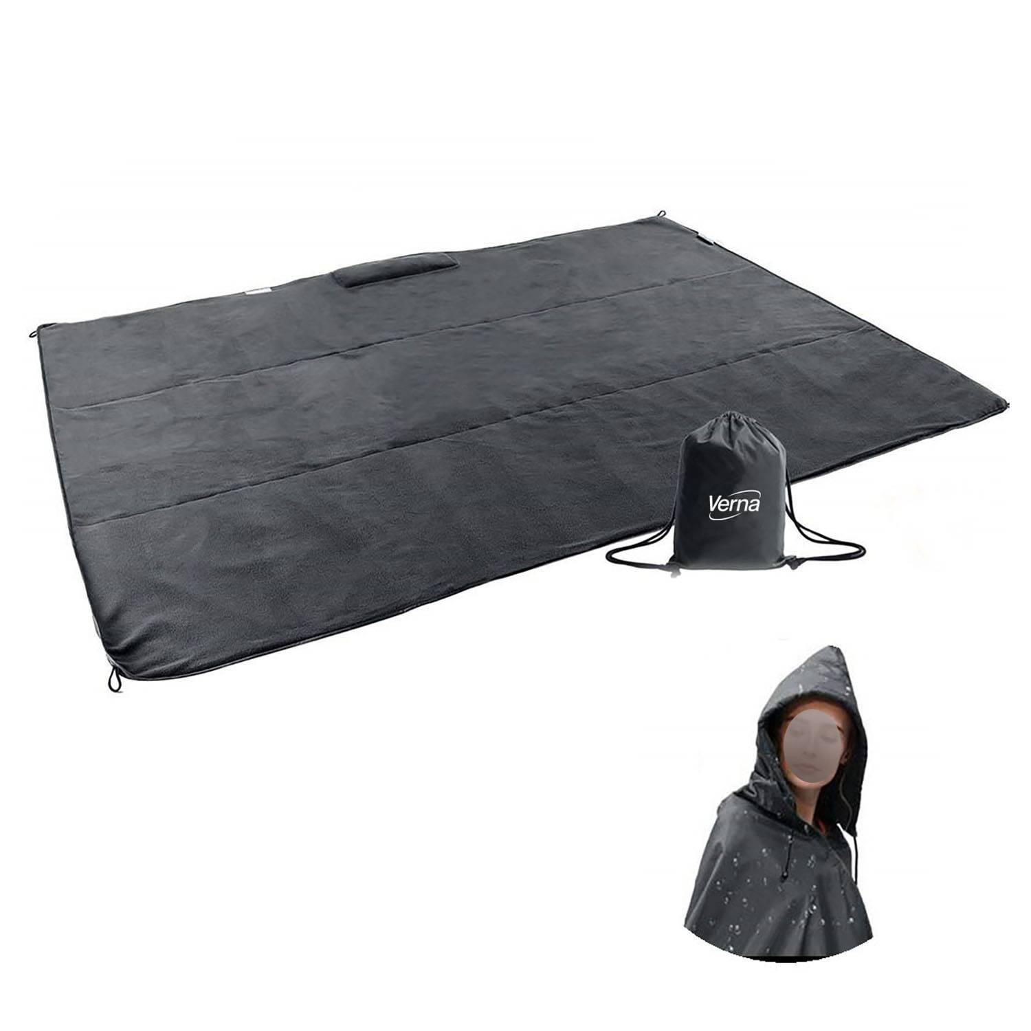 Waterproof Oxford Hooded Rain Poncho Foldable Camping Mat 5
