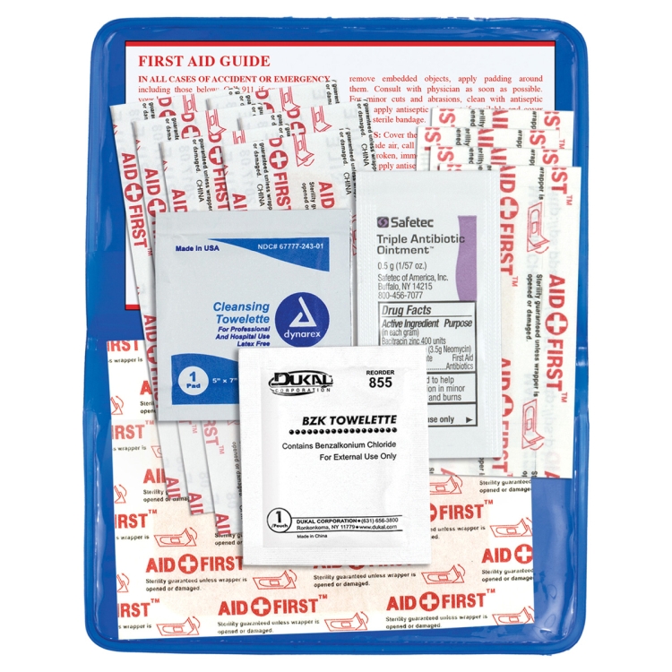 "HEAL-ON-THE-GO XL" 15 Piece Economy First Aid Kit in Colorful Vinyl Kit 22
