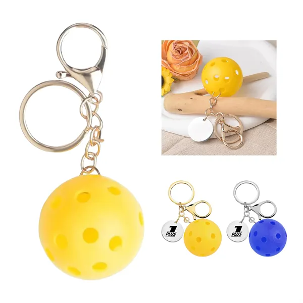 Pickleball Stainless Steel Keychain Sports Gifts