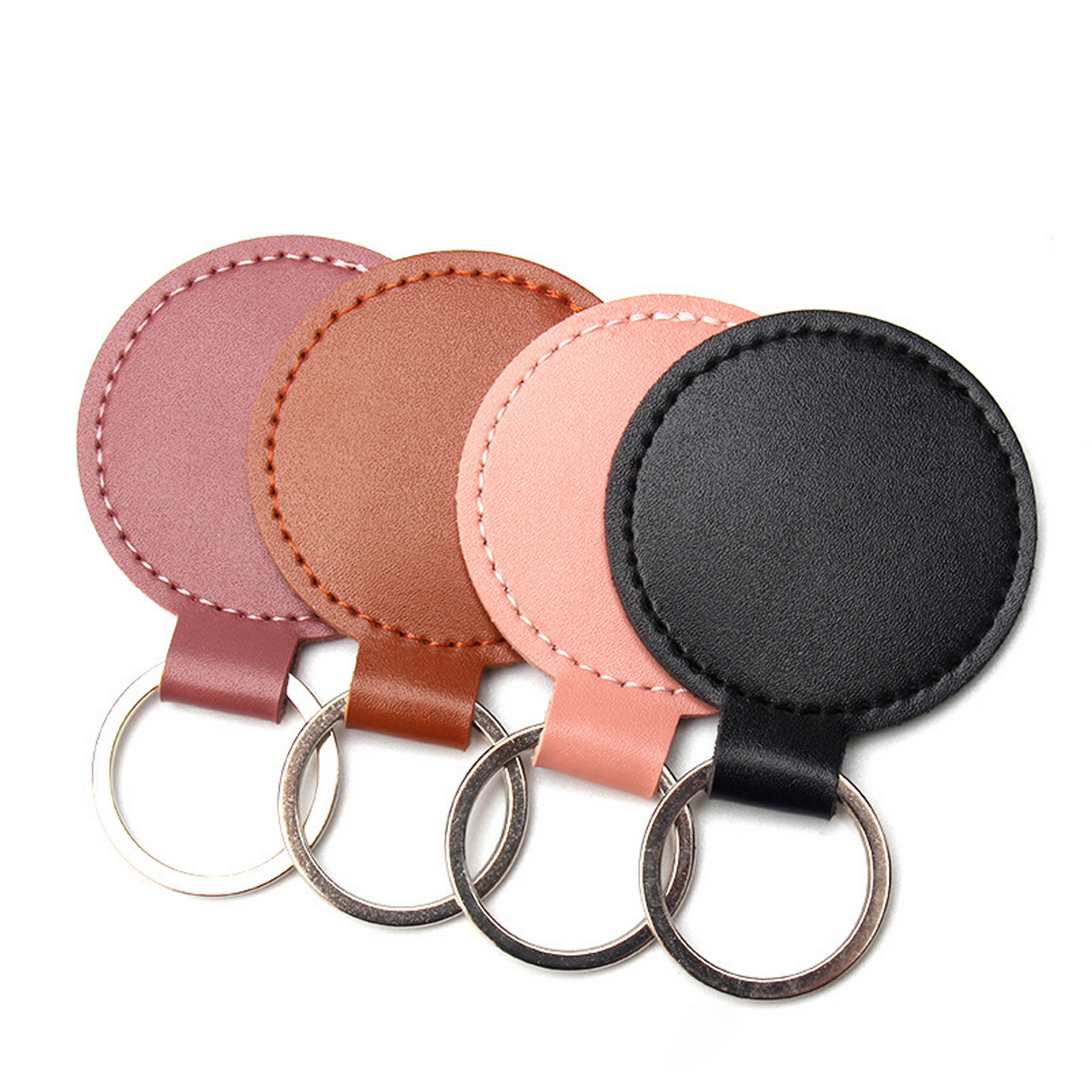 Leather Round Shaped Keychain 4