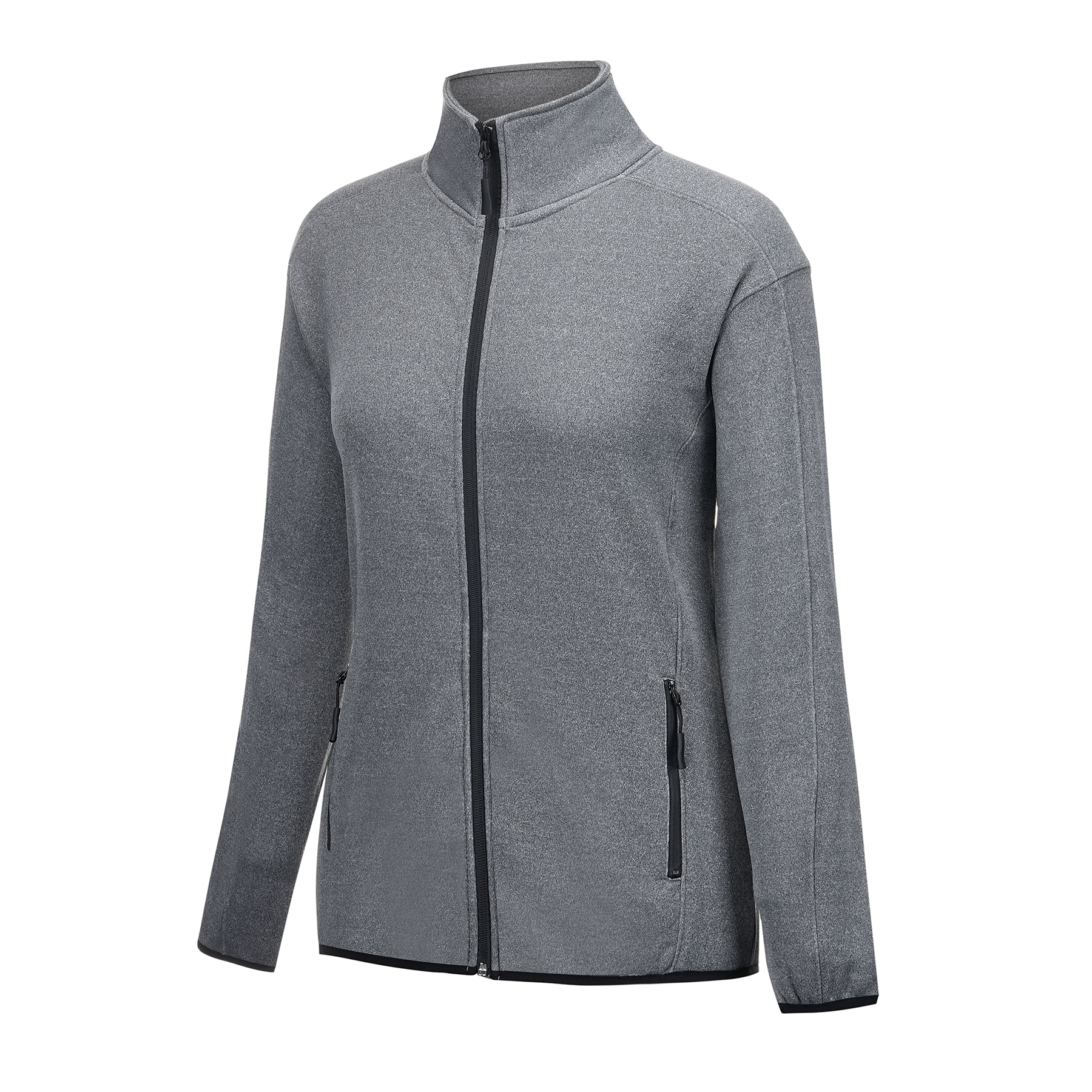 Women's Heathered Sweater Full-Zip Fleece Jacket 3