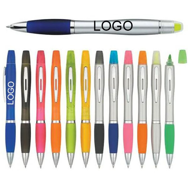 Twist-Action Ballpoint Pen W/ Highlighter 5