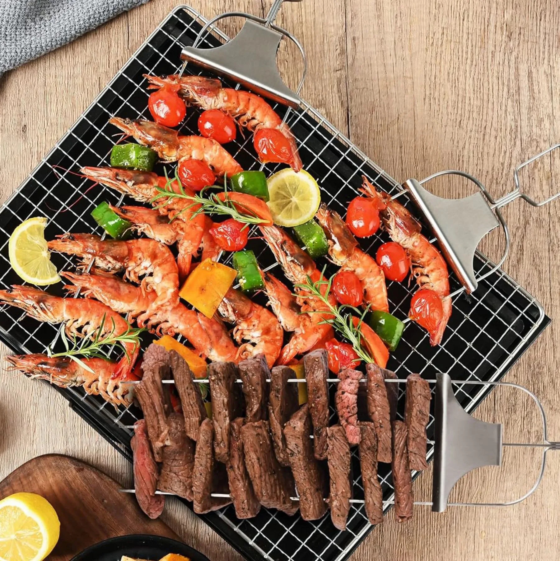 3-Prong Stainless Steel Skewers 4
