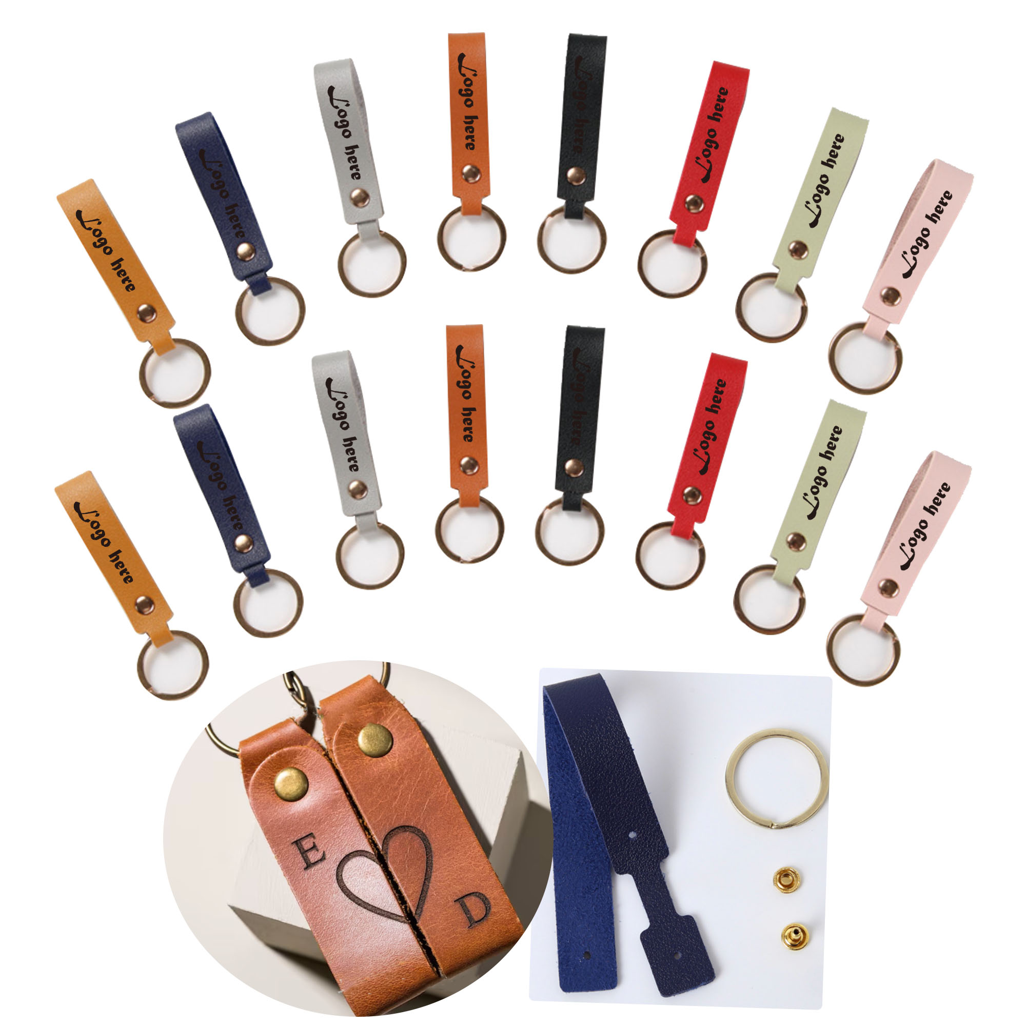 MOQ500 PU Leather Keychain 2