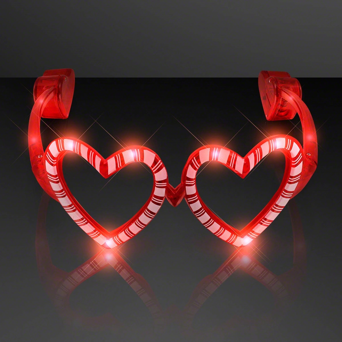 Holiday Hearts Light Up Candy Cane Glasses 3