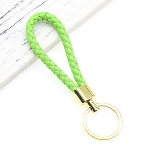 Stylish Weaved PU Leather Keychain with Metal Buckle 7