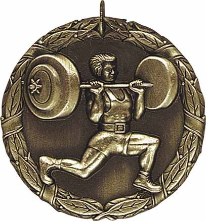 Weightlifting XR200 Series Medal, 2" 1
