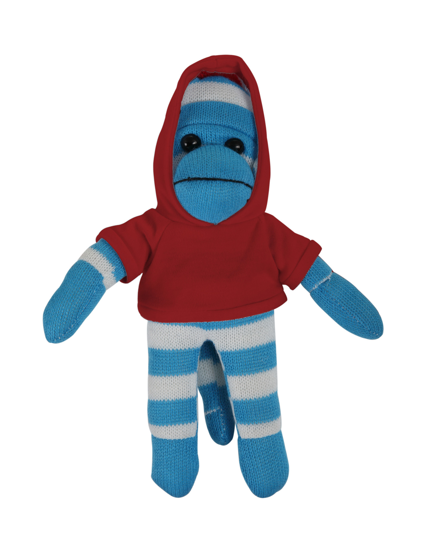 soft plush Blue Sock Monkey with hoodie 21