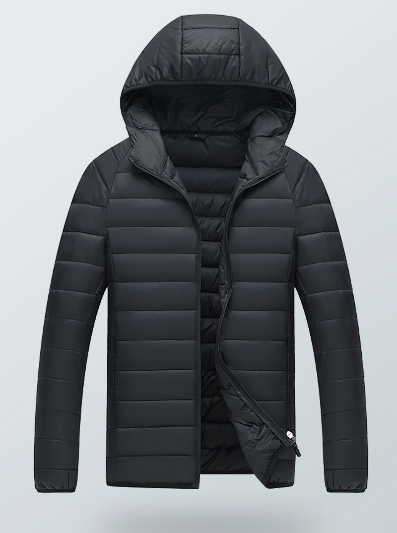 Men's Lightweight Water-Resistant Packable Hooded Puffer Jacket 13