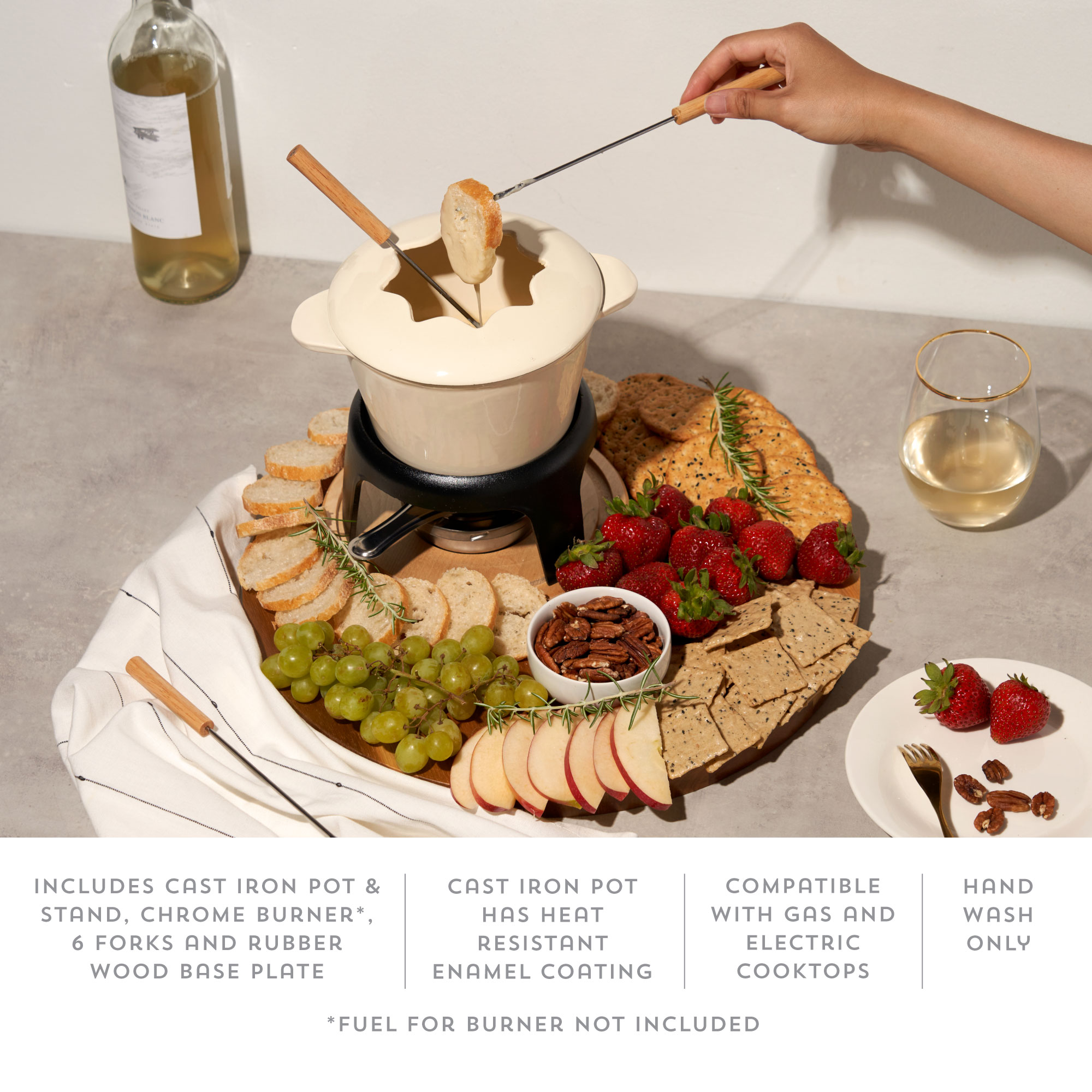 Twine Living® Cast Iron Fondue Set 2