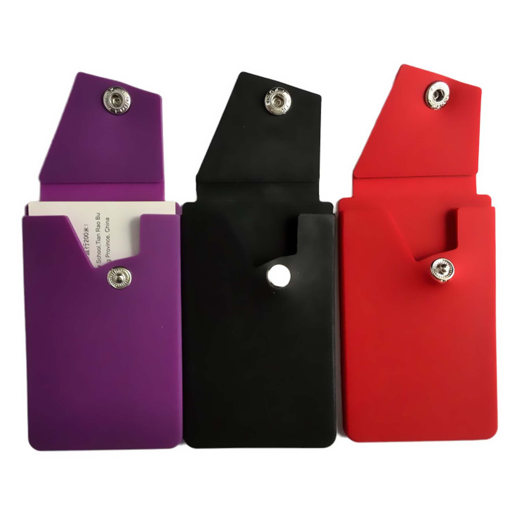 Silicone Phone Wallet with Stand and Secure Button 5