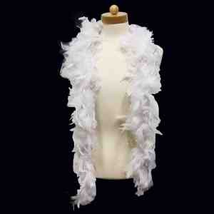 White Feather Boa with Silver Tinsel 2