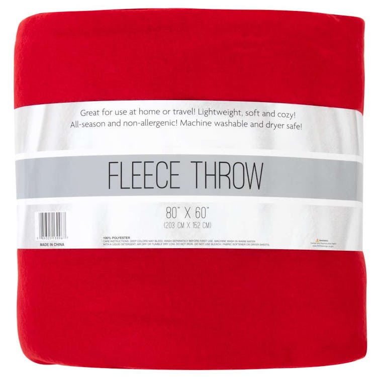 Twin Fleece Blankets Red - 80" x 60" 2