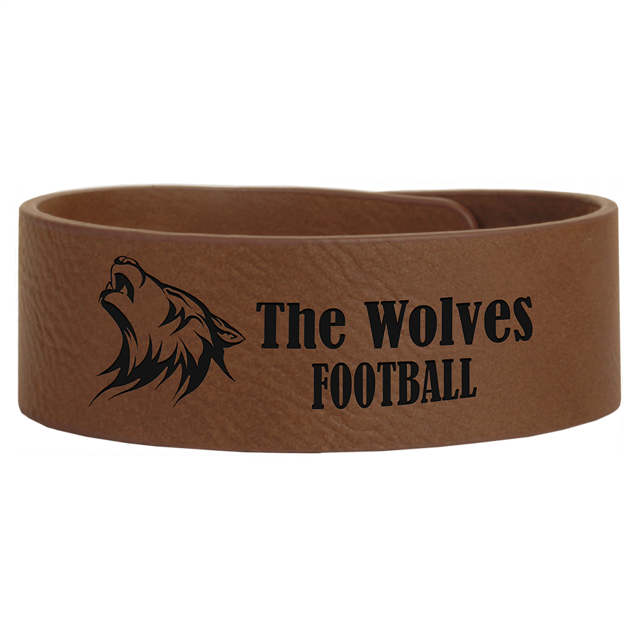 9 1/2" x 1" Dark Brown Leatherette Cuff Bracelet 2