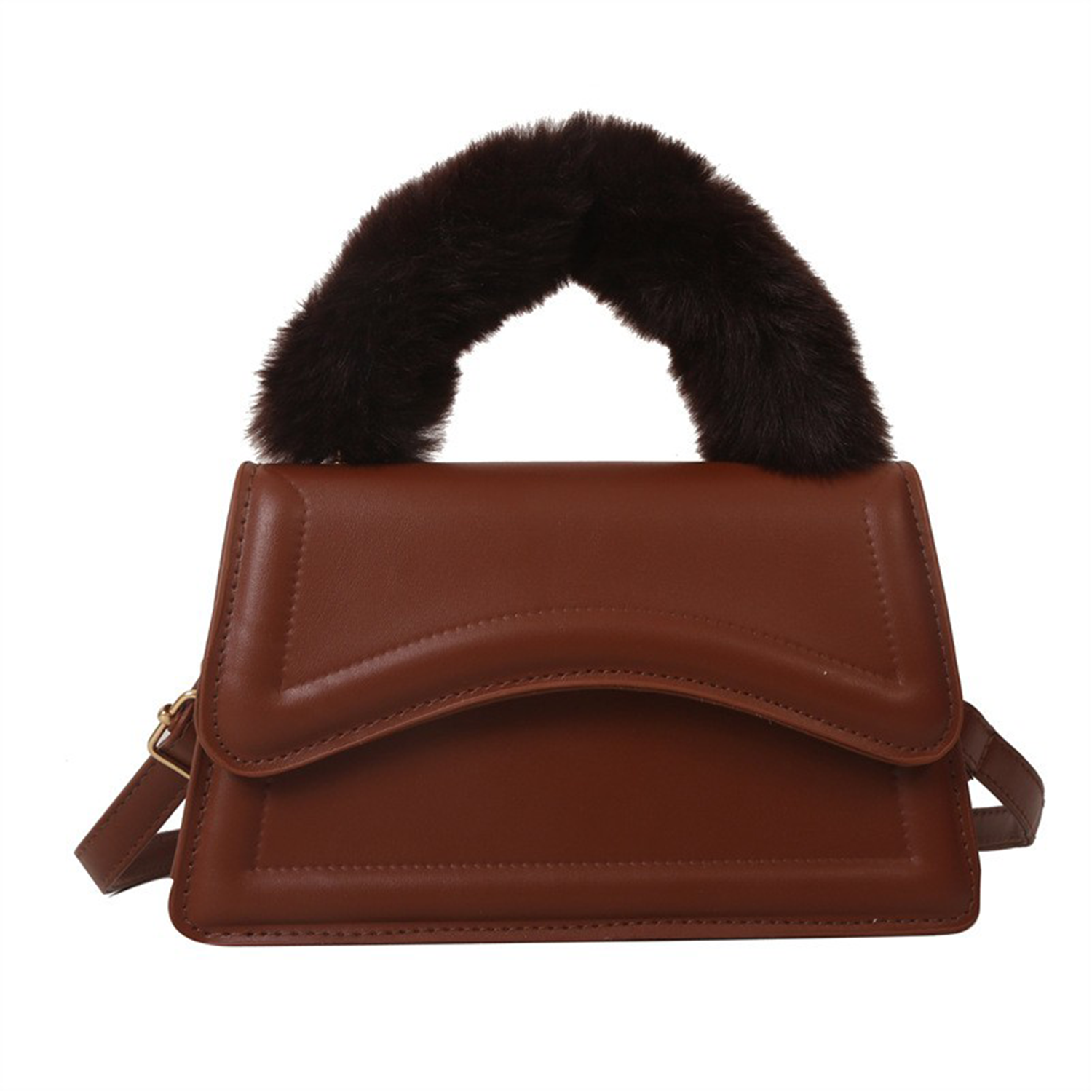 PU Solid Color Portable Diagonal Bag 5