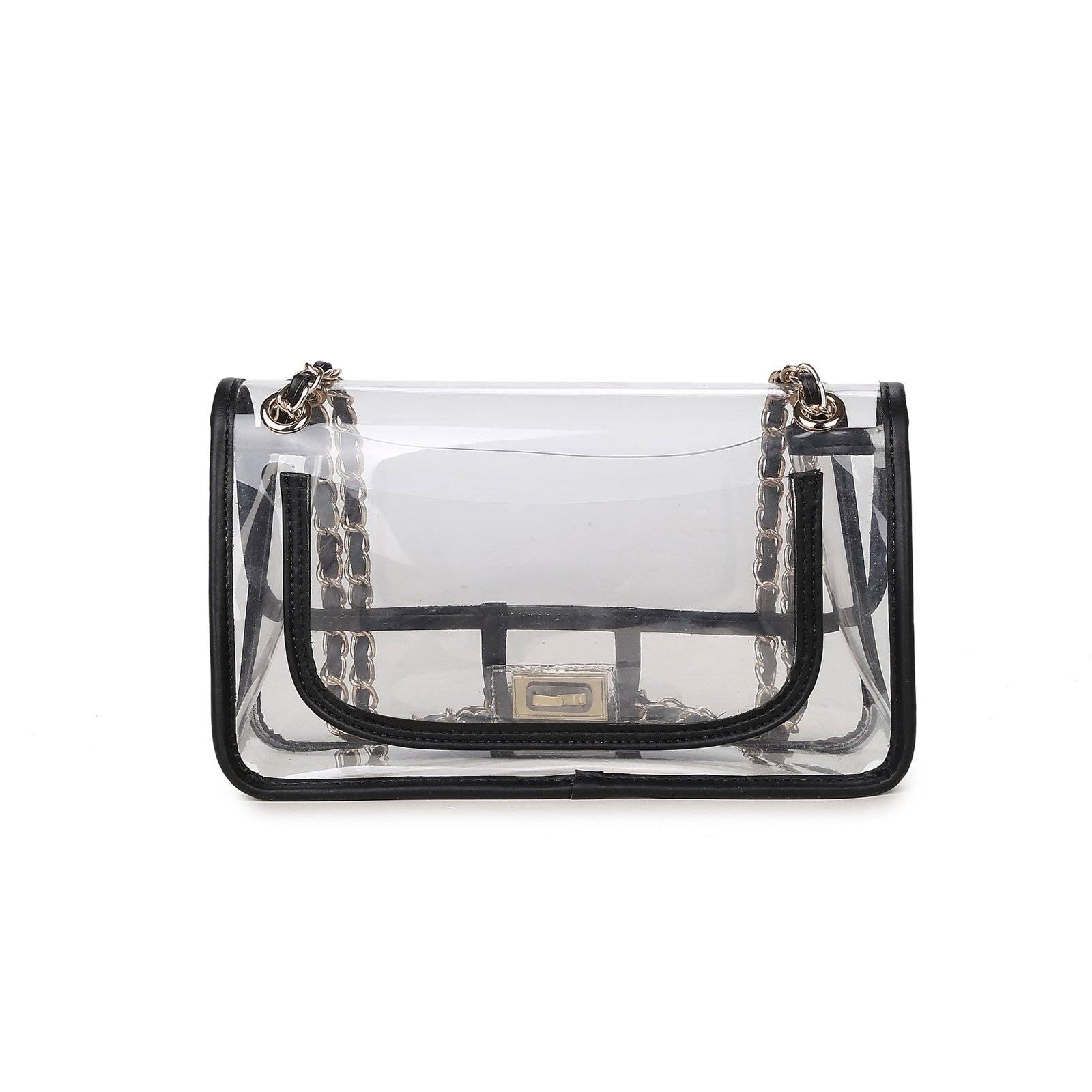 PVC Clear Purse Handbag with Chain 3