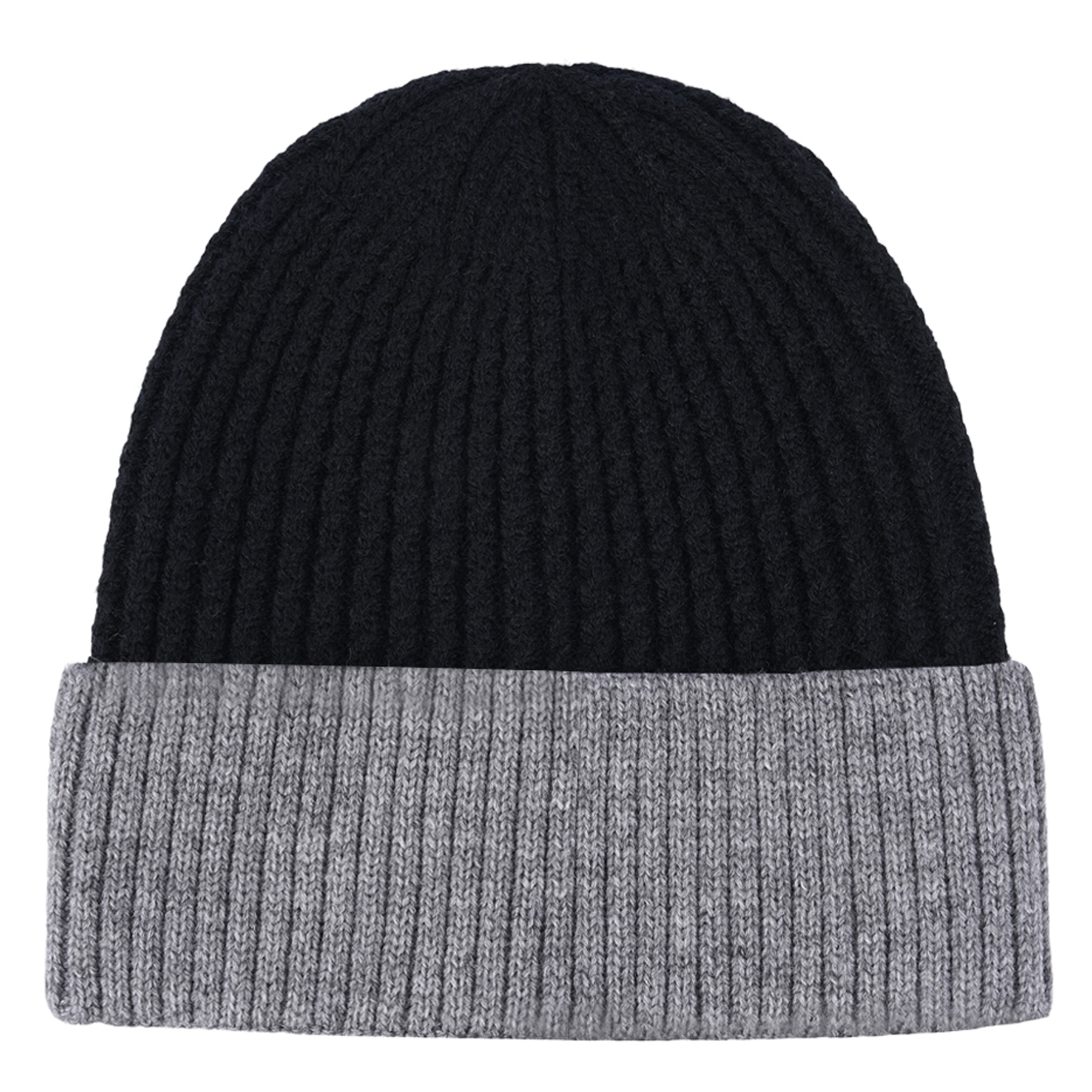 Unisex Two-Tone Cuffed Knit Beanie With Custom Logo 9