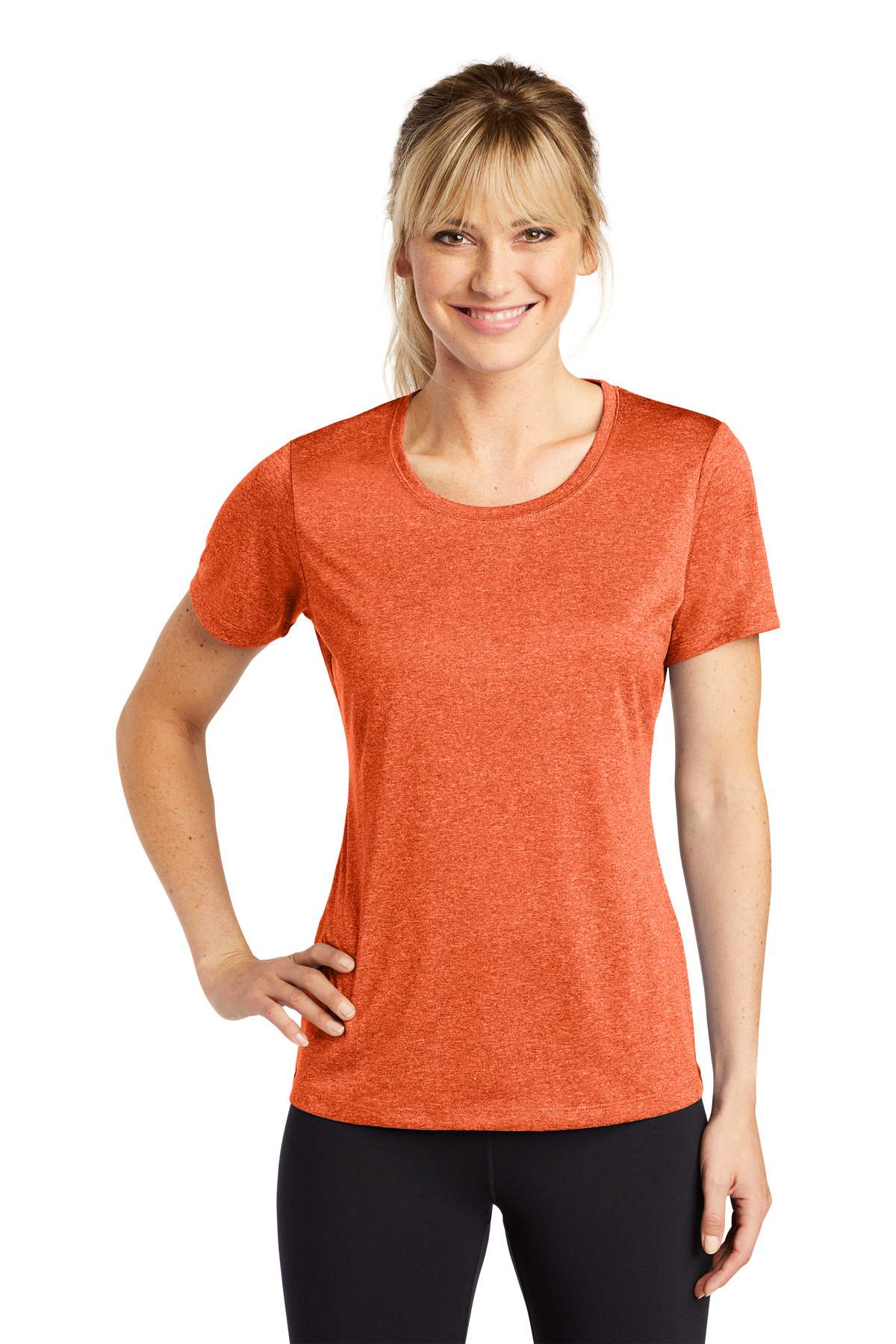 Sport-Tek Women's Heather Contender Scoop Neck Tee. LST360 2