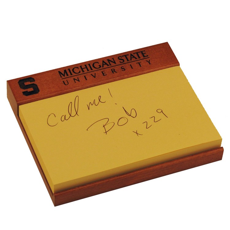Wood Note Holder with 5" x 3" Self-Stick Paper 10