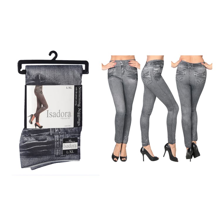 Women's Jeggings - Stonewash Black Denim S/M High Waist 2