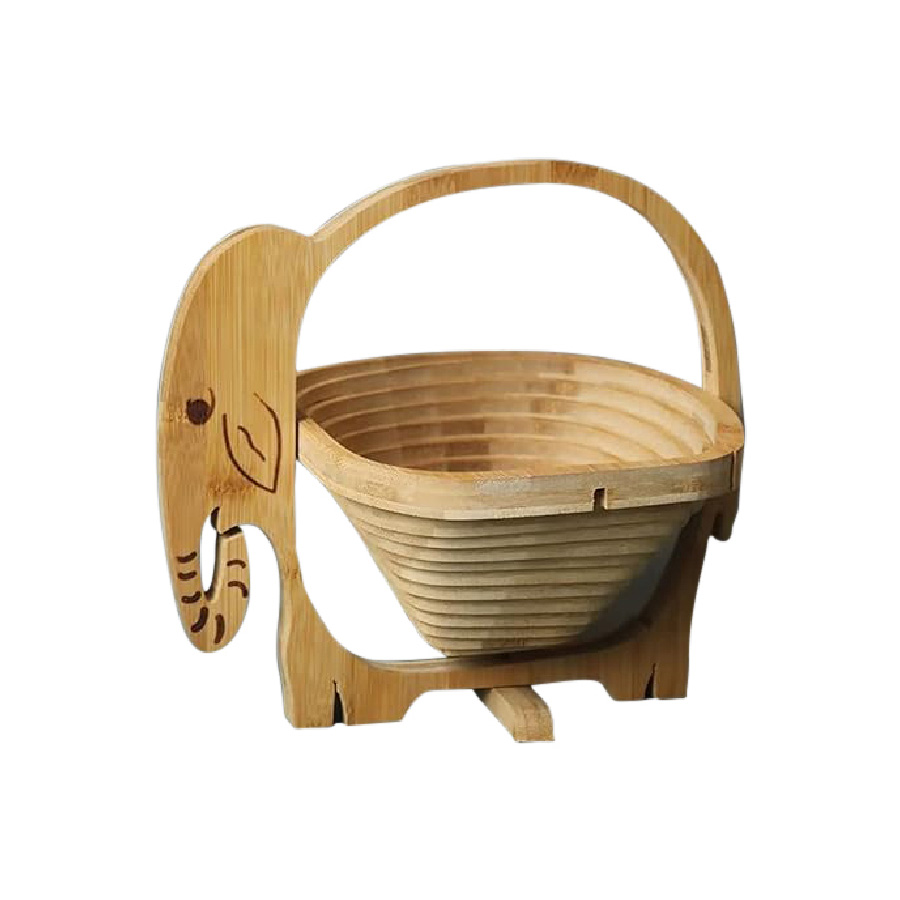 Foldable Bamboo Elephant Fruit Basket 3