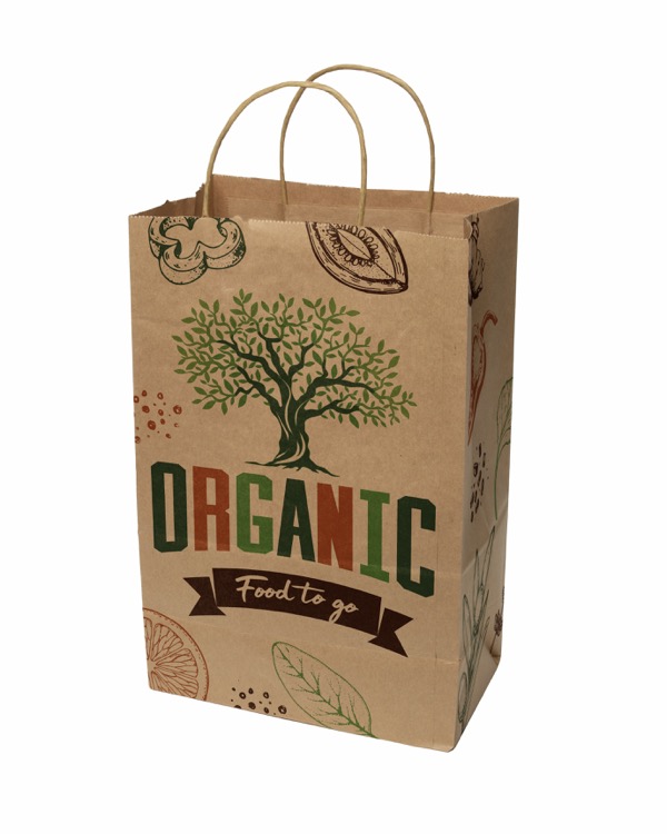 Full Color Natural Handle Shopper Paper Bags (8.5" x 13.375" x 5") 2