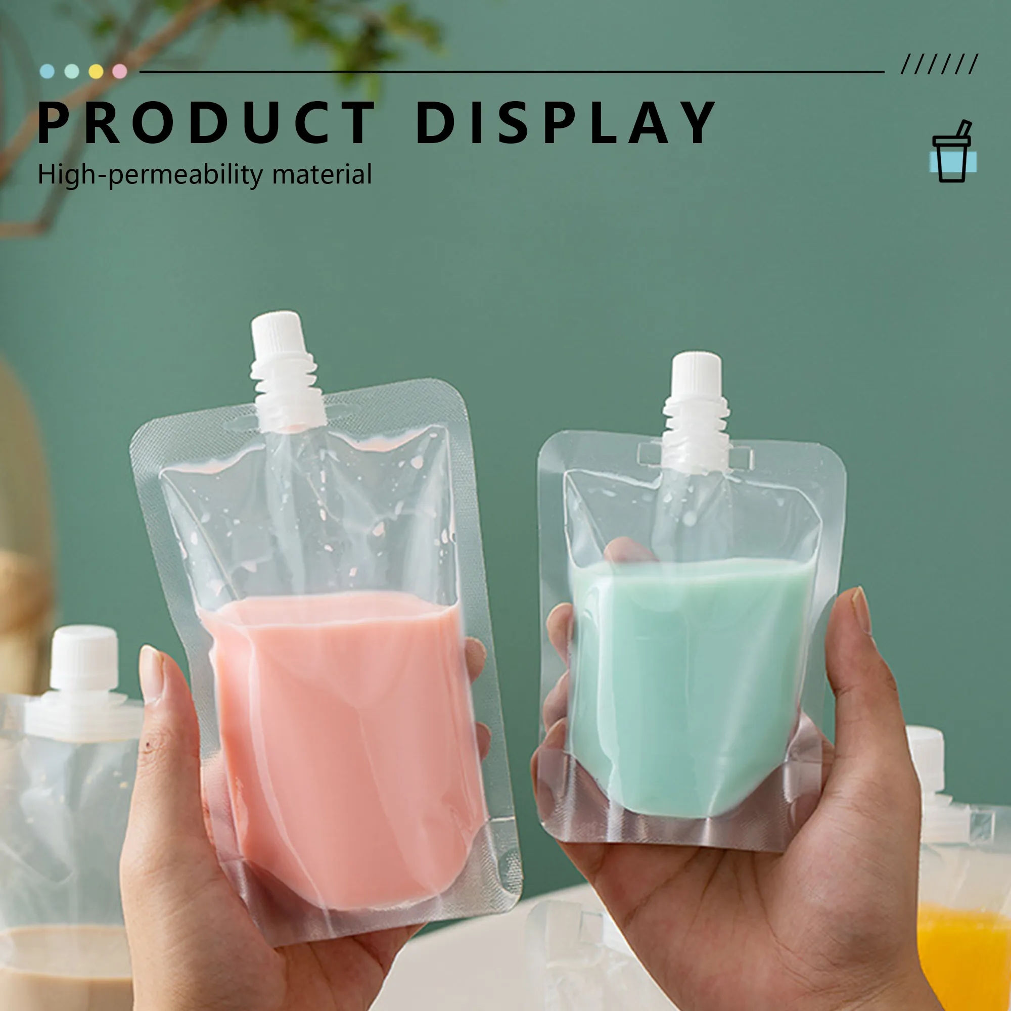 10oz Clear Stand Up Liquid Drinking Spout Bag 3